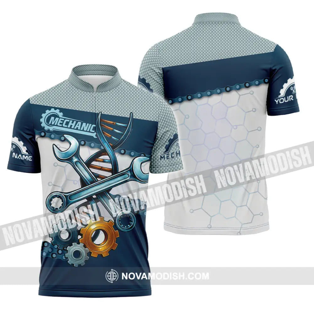 Unisex Shirt - Custom Mechanic Shirt - Zipper Polo Shirt / S - T-shirt