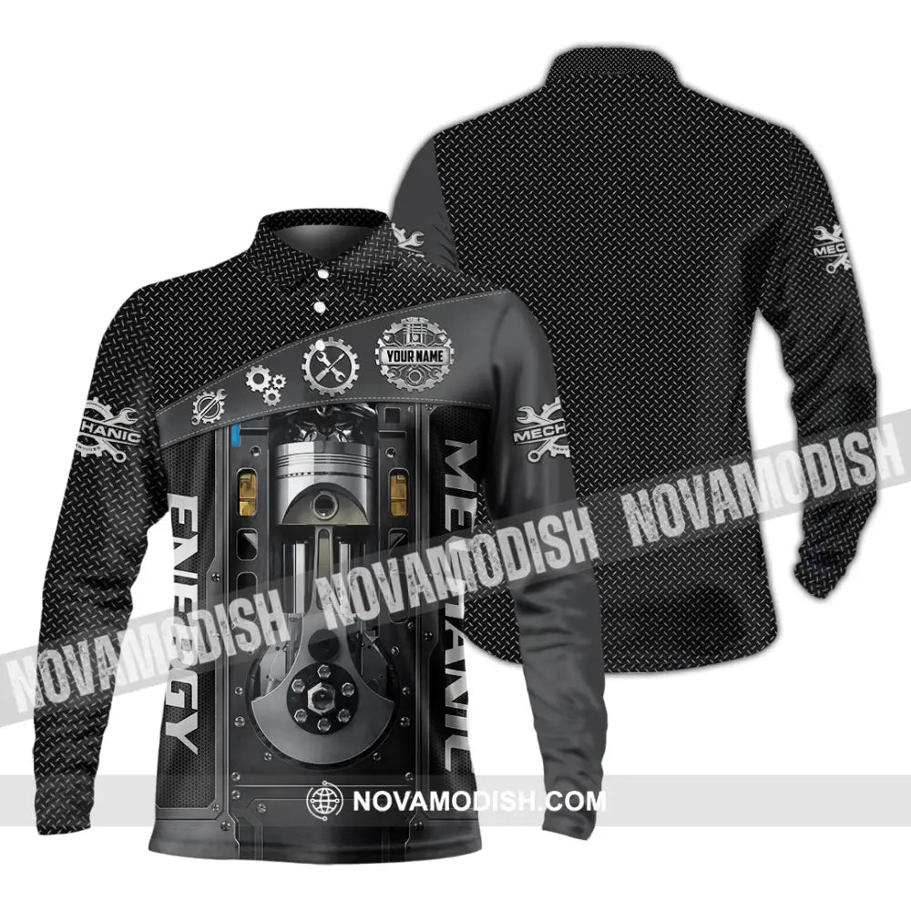 Unisex Shirt - Custom Mechanical Energy Shirt - Long Sleeve Polo / S - T-shirt