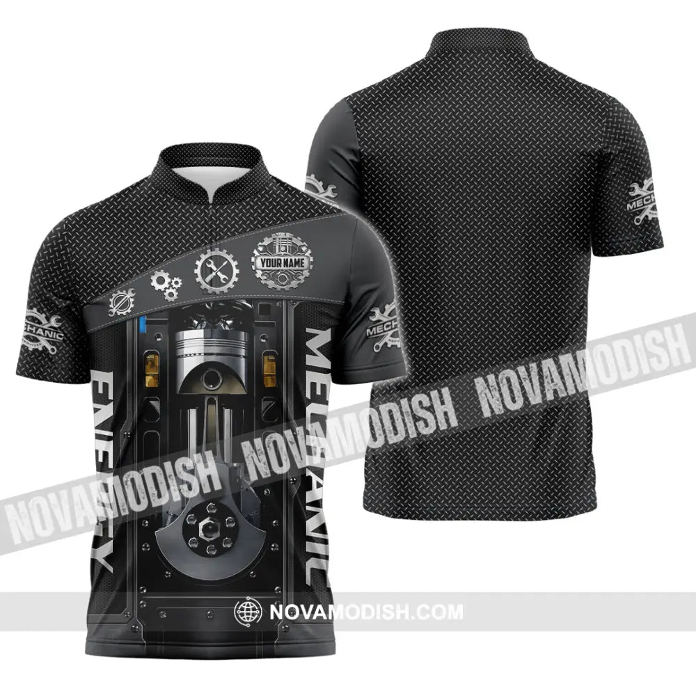 Unisex Shirt - Custom Mechanical Energy Shirt - Zipper Polo Shirt / S - T-shirt