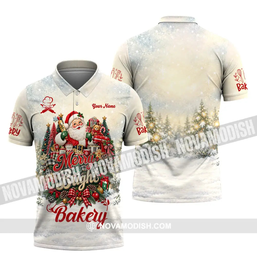 Unisex Shirt - Custom Merry Bright Bakery Shirt - Polo Shirt / S - T-shirt