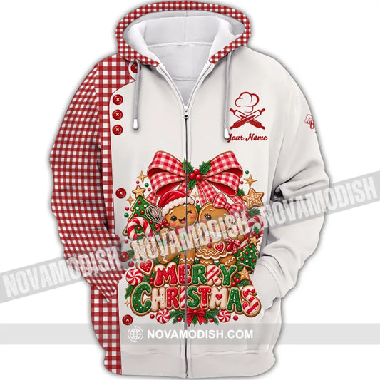Unisex Shirt - Custom Merry Christmas Shirt - Zipper Hoodie / S - T-shirt