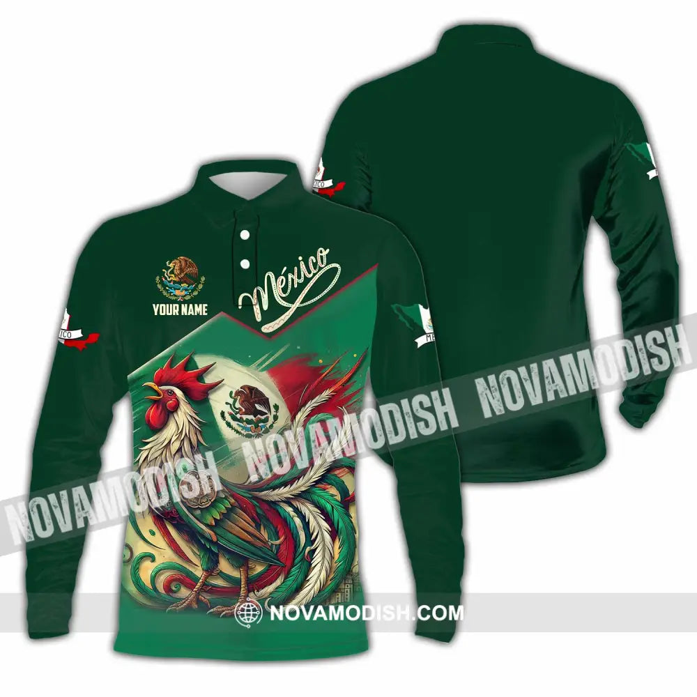 Unisex Shirt - Custom Mexico 3D Shirt Long Sleeve Polo / S T-shirt