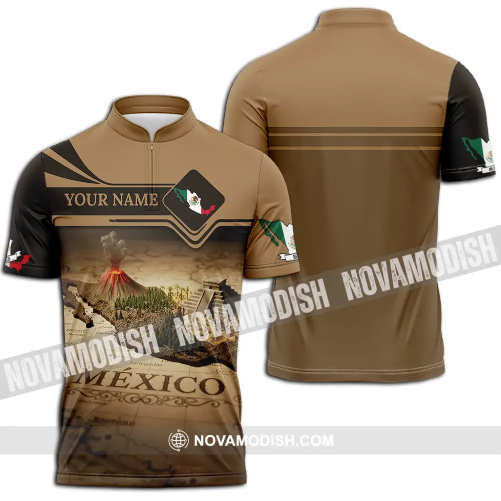 Unisex Shirt - Custom Mexico 3D Shirt Zipper Polo Shirt / S T-shirt