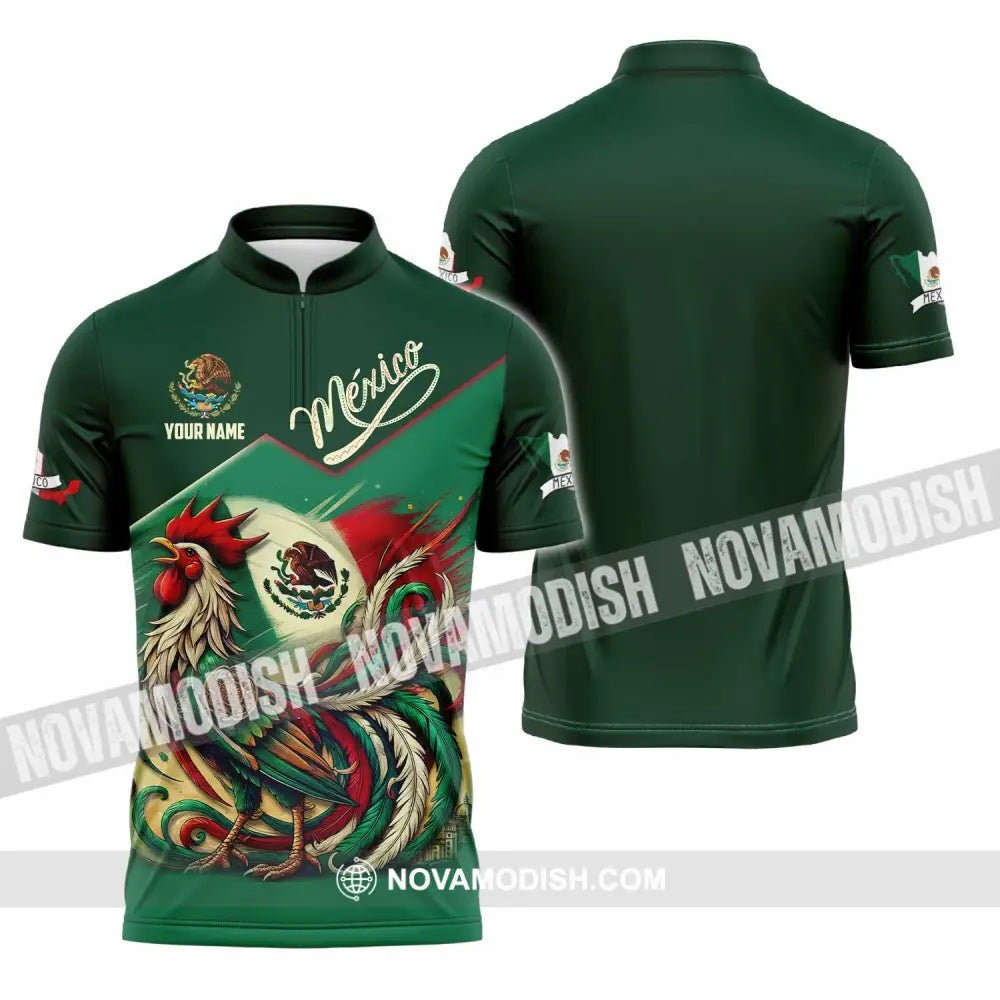 Unisex Shirt - Custom Mexico 3D Shirt Zipper Polo Shirt / S T-shirt