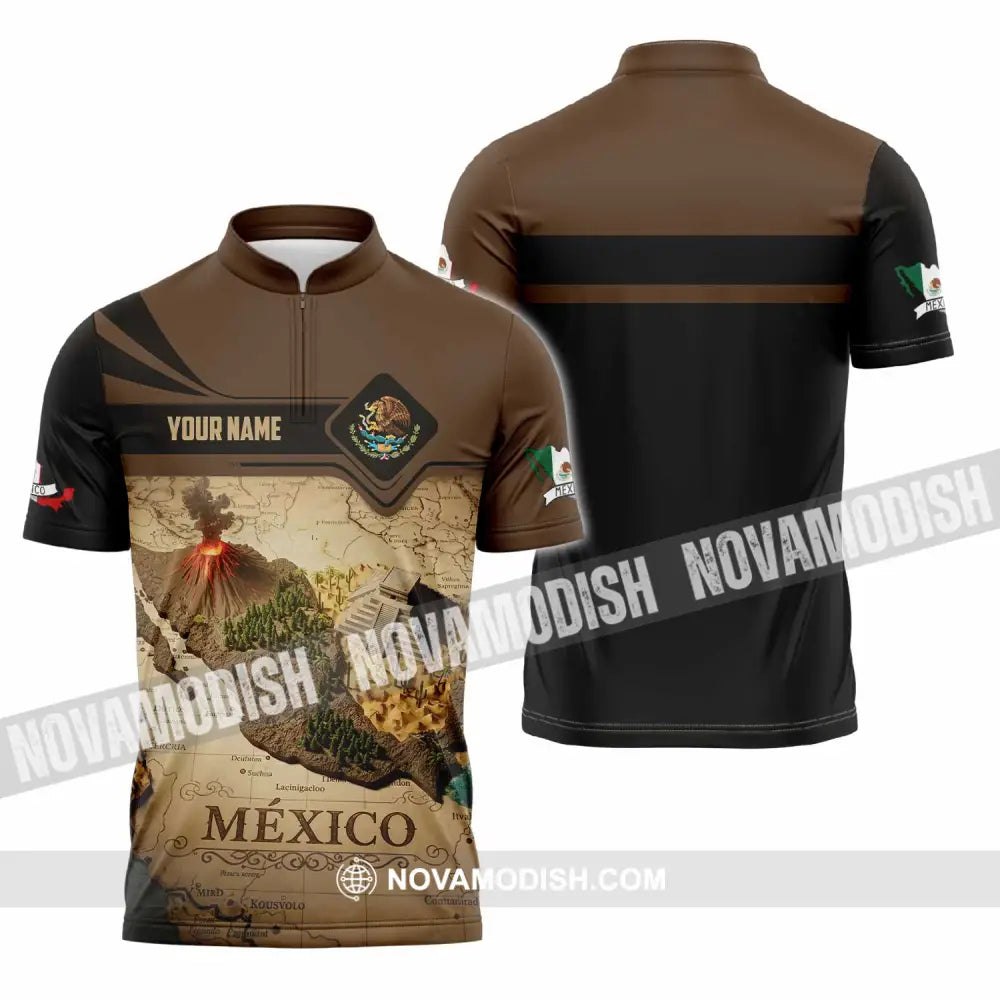 Unisex Shirt - Custom Mexico 3D Shirt Zipper Polo Shirt / S T-shirt
