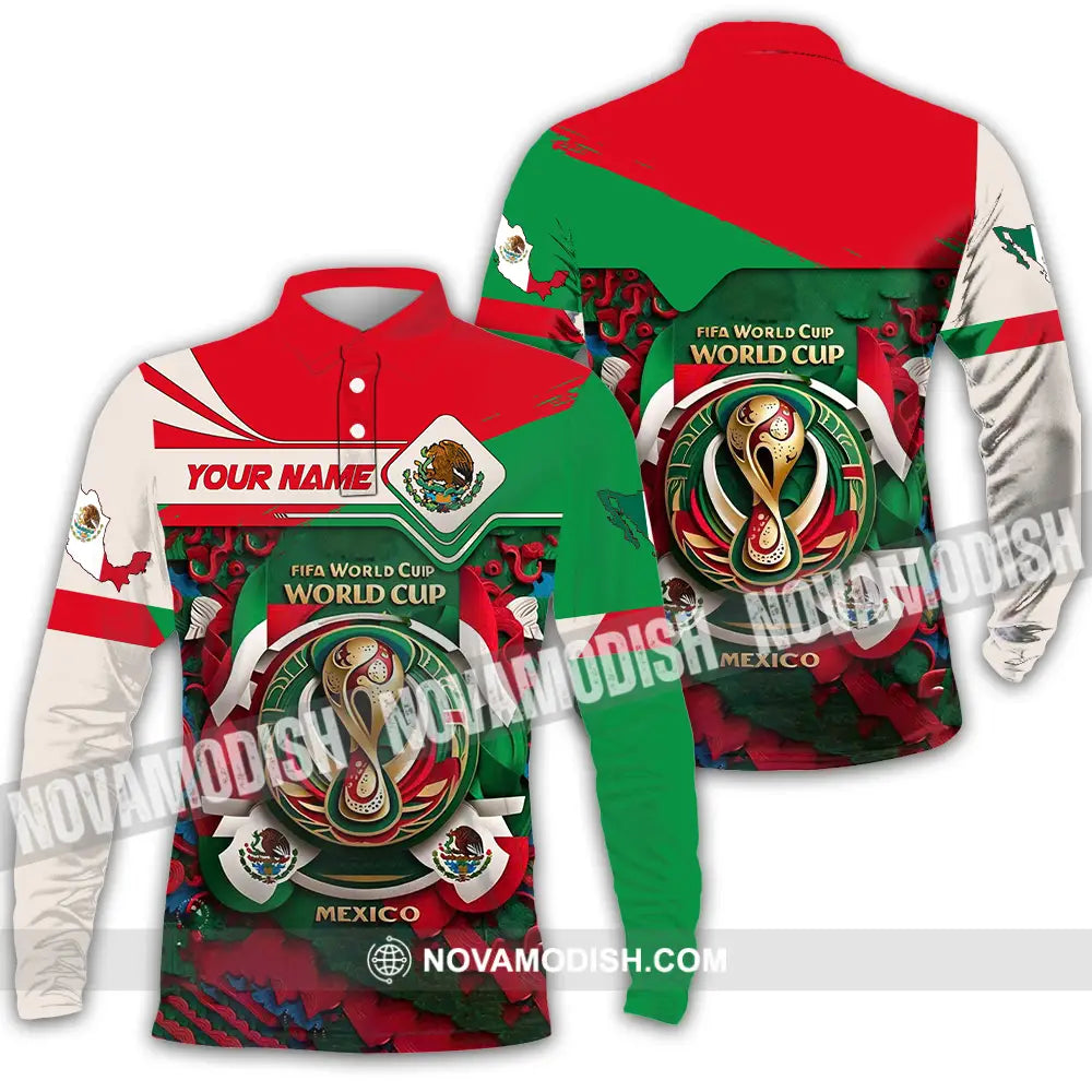 Unisex Shirt - Custom Mexico Fifa Club World Cup 2026 3D Shirt Long Sleeve Polo / S T-shirt