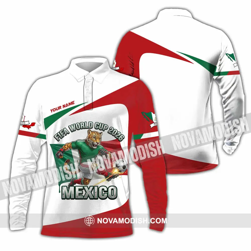 Unisex Shirt - Custom Mexico Fifa World Cup 2026 3D Shirt Long Sleeve Polo / S T-shirt