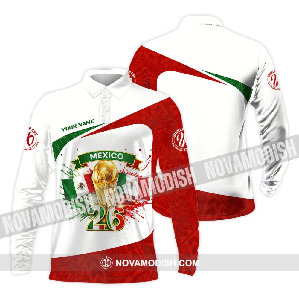 Unisex Shirt - Custom Mexico Fifa World Cup 2026 3D Shirt Long Sleeve Polo / S T-shirt