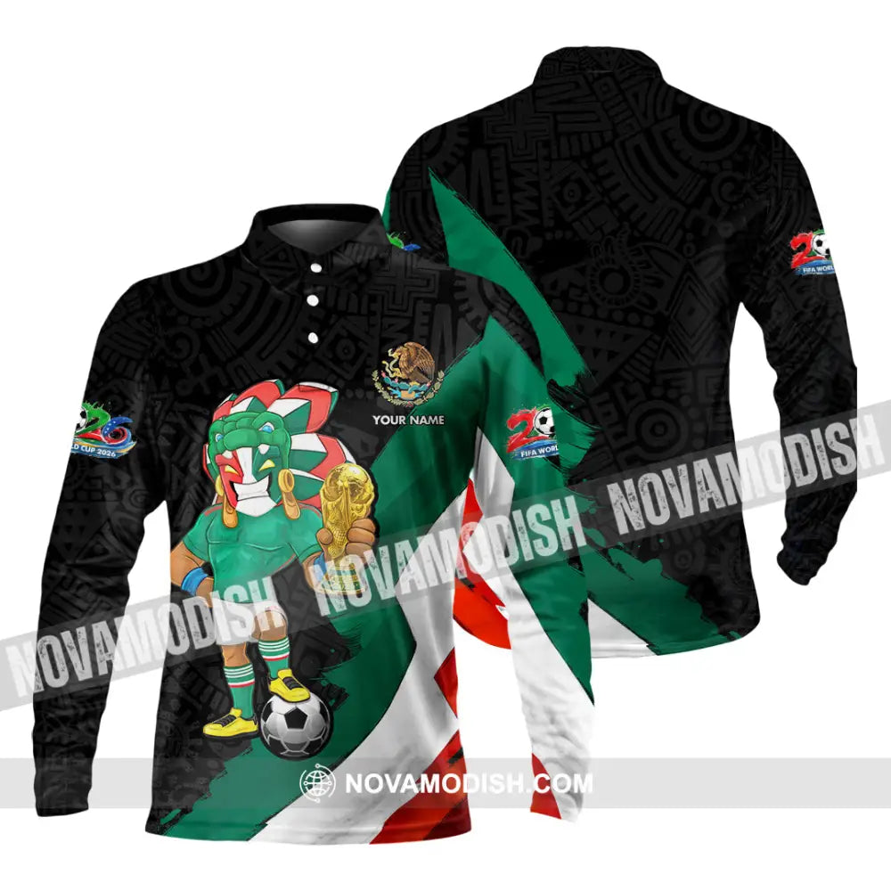 Unisex Shirt - Custom Mexico FIFA World Cup 2026 3D Shirt Long Sleeve Polo / S T-shirt