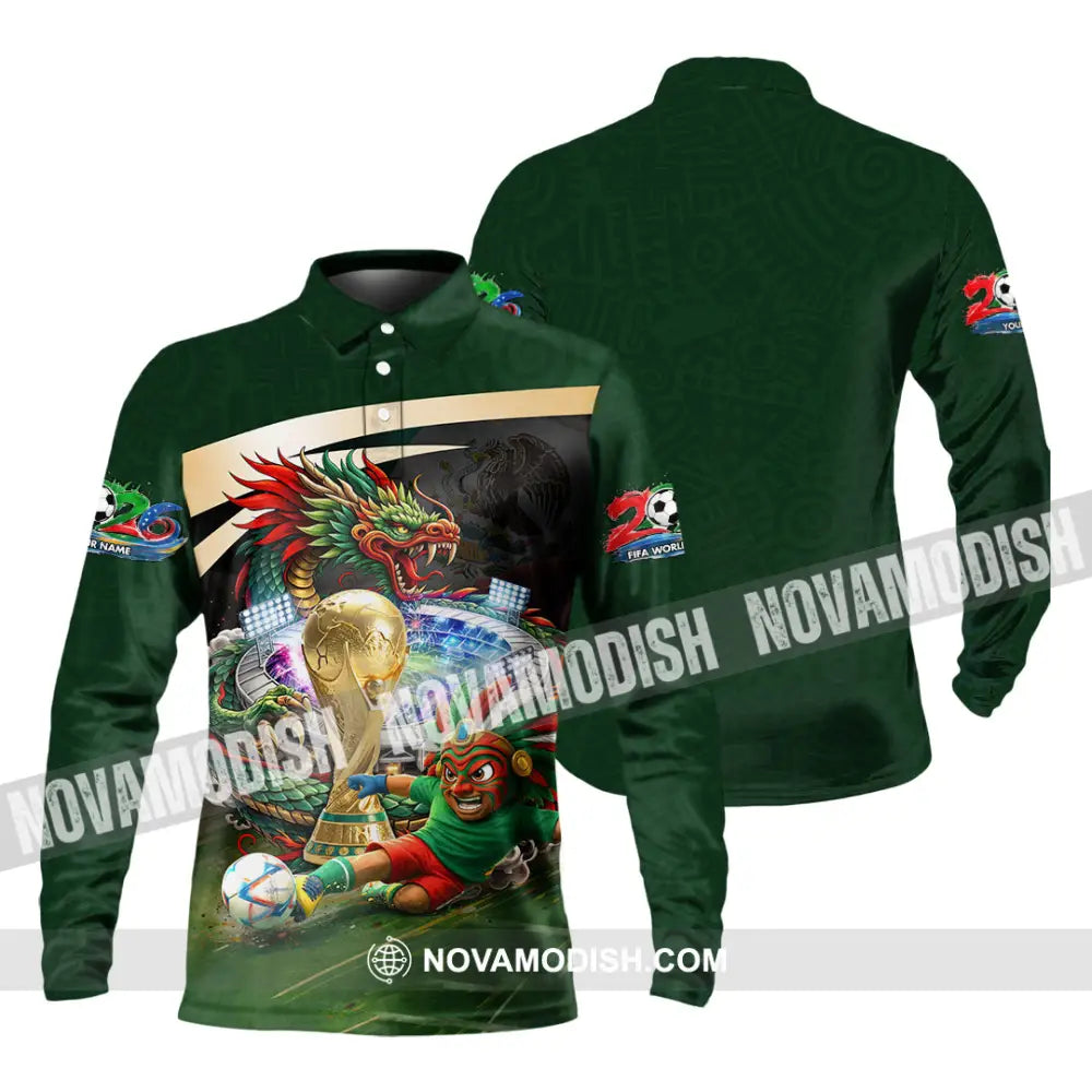 Unisex Shirt - Custom Mexico FIFA World Cup 2026 3D Shirt Long Sleeve Polo / S T-shirt