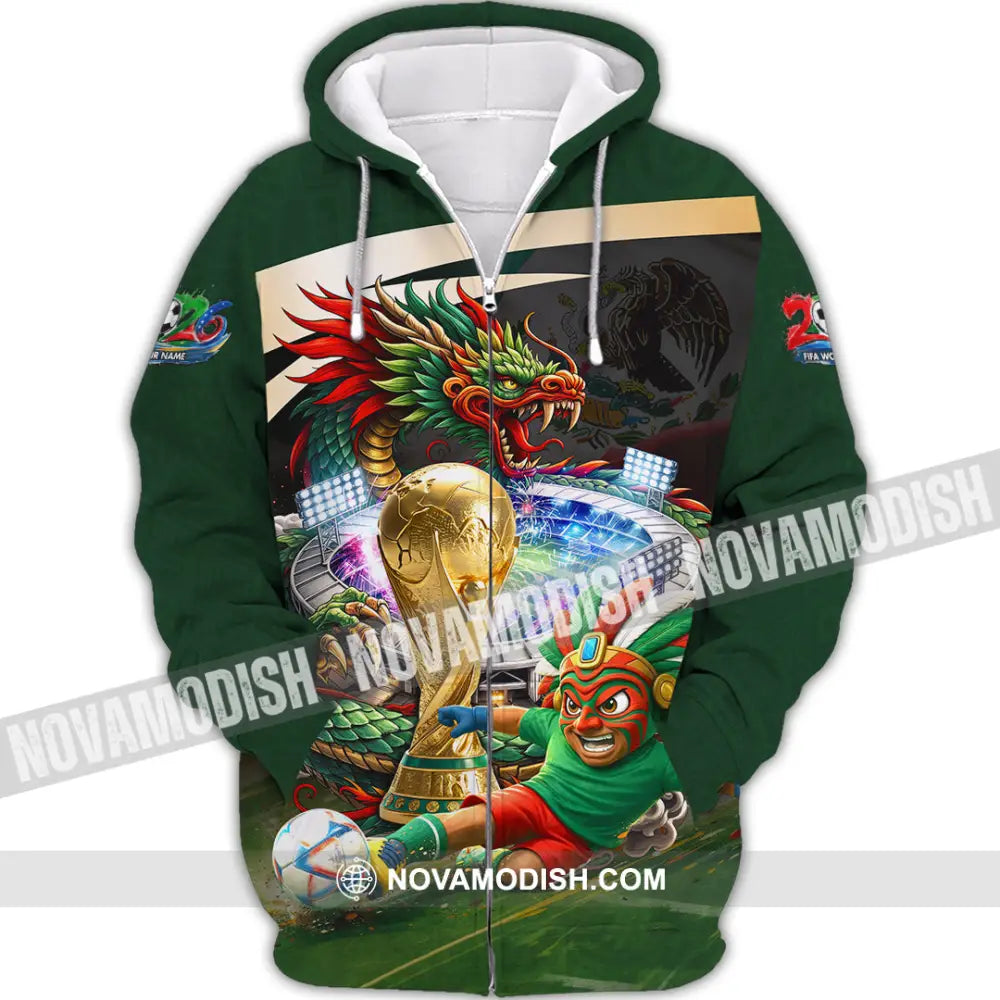 Unisex Shirt - Custom Mexico FIFA World Cup 2026 3D Shirt Zipper Hoodie / S T-shirt