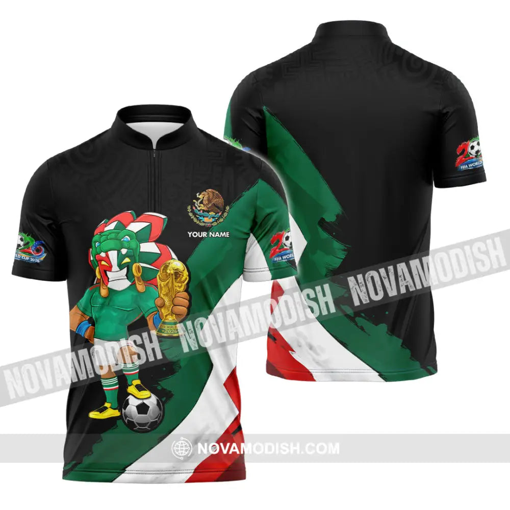 Unisex Shirt - Custom Mexico FIFA World Cup 2026 3D Shirt Zipper Polo Shirt / S T-shirt