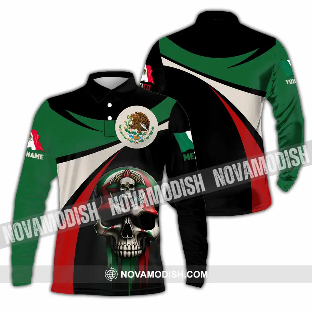 Unisex Shirt - Custom Mexico Shirt Long Sleeve Polo / S T-shirt
