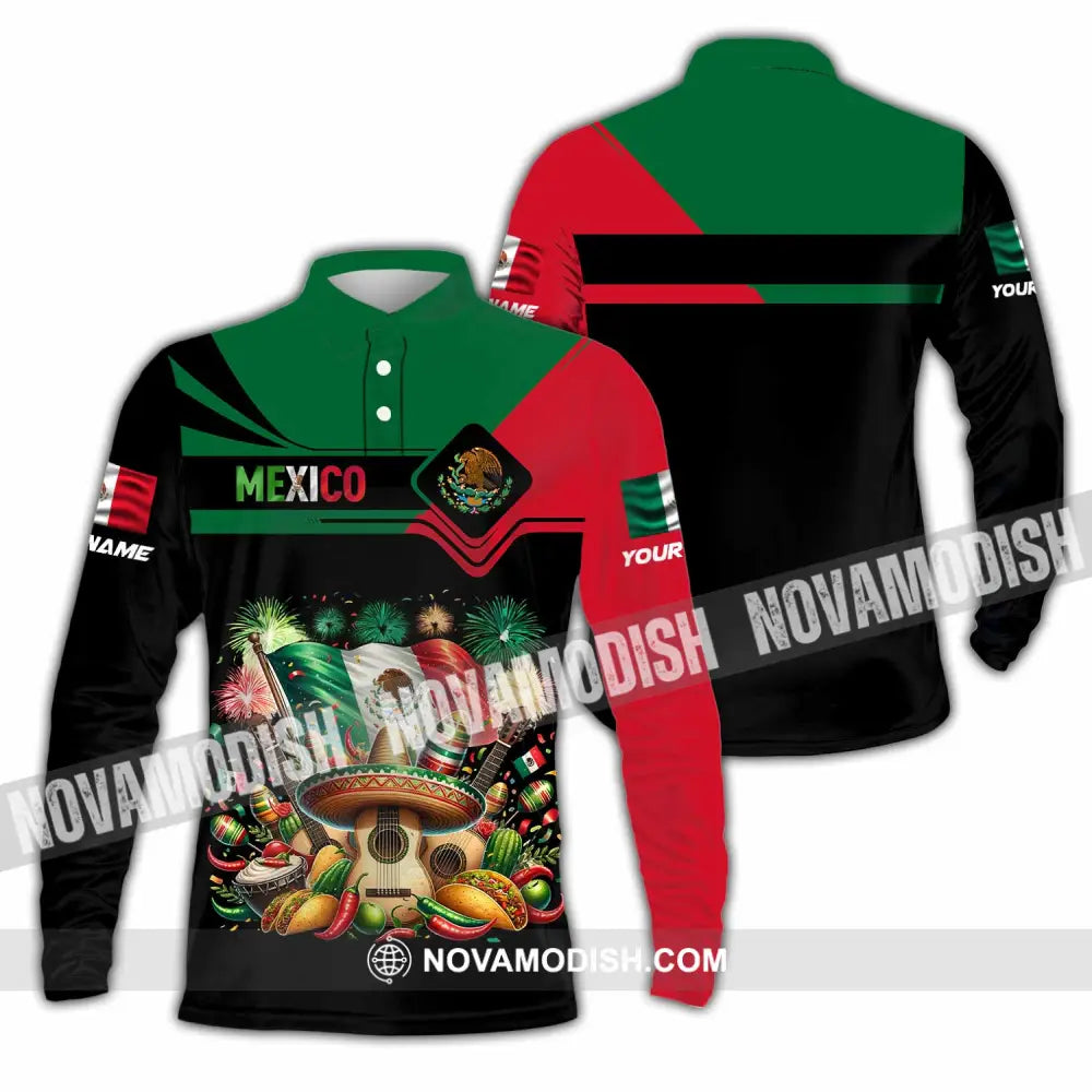 Unisex Shirt - Custom Mexico Shirt Long Sleeve Polo / S T-shirt