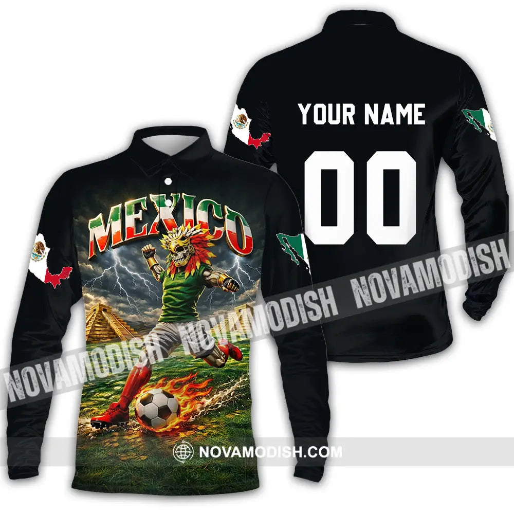 Unisex Shirt - Custom Mexico World Cup 2026 3D Shirt Long Sleeve Polo / S T-shirt