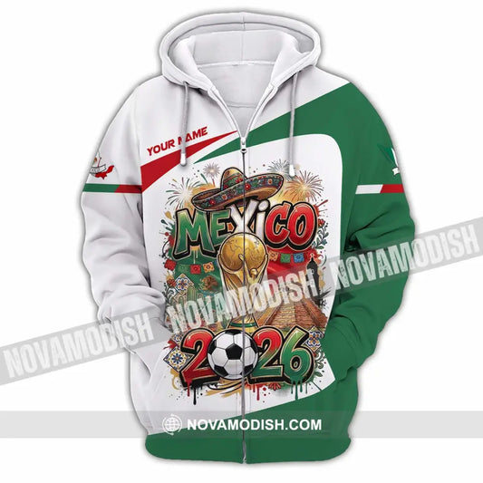 Unisex Shirt - Custom Mexico World Cup 2026 3D Shirt Zipper Hoodie / S T-shirt