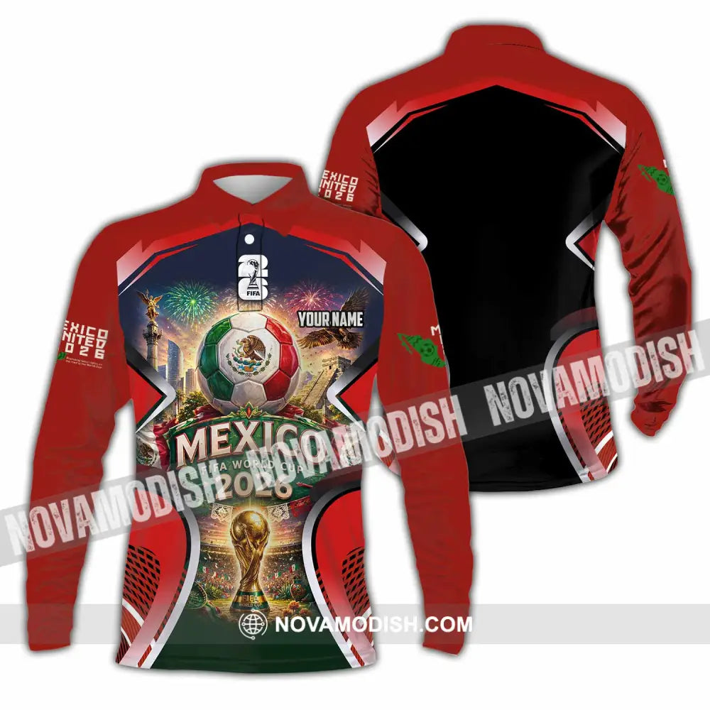 Unisex Shirt - Custom Mexico World Cup 2026 Shirt - Long Sleeve Polo / S - T-shirt