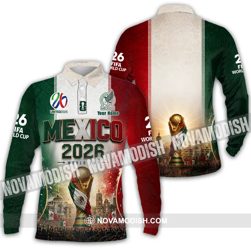 Unisex Shirt - Custom Mexico World Cup 2026 Shirt - Long Sleeve Polo / S - T-shirt