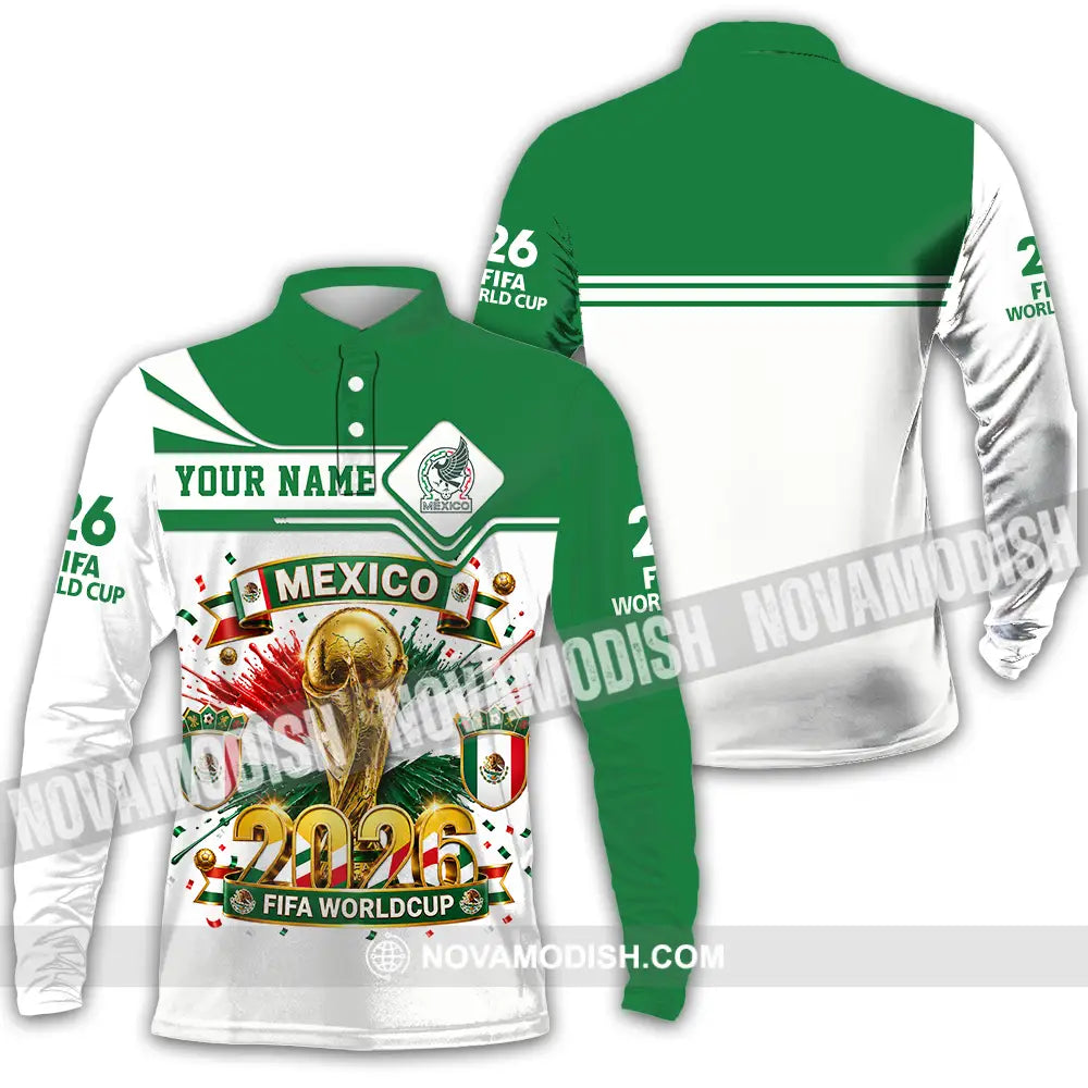 Unisex Shirt - Custom Mexico World Cup 2026 Shirt - Long Sleeve Polo / S - T-shirt