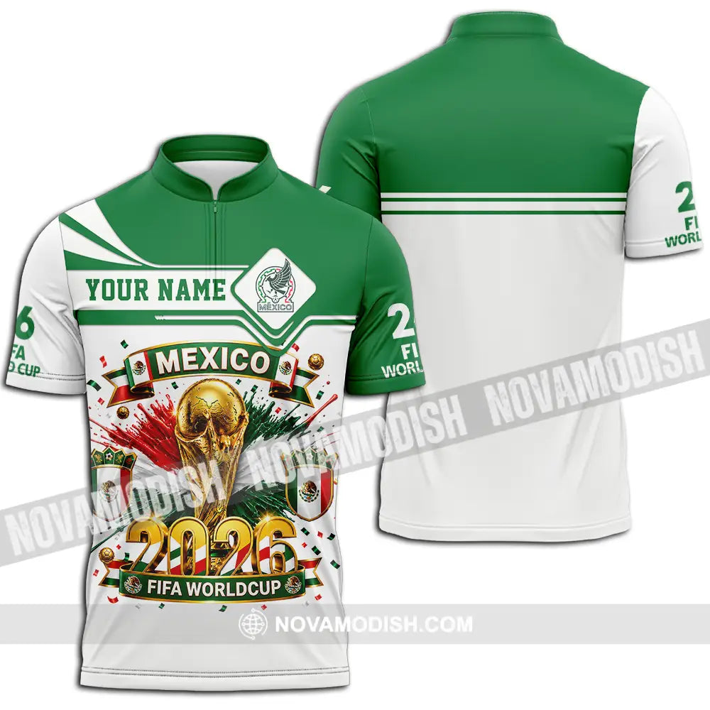 Unisex Shirt - Custom Mexico World Cup 2026 Shirt - Zipper Polo Shirt / S - T-shirt