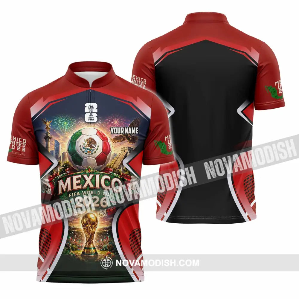 Unisex Shirt - Custom Mexico World Cup 2026 Shirt - Zipper Polo Shirt / S - T-shirt