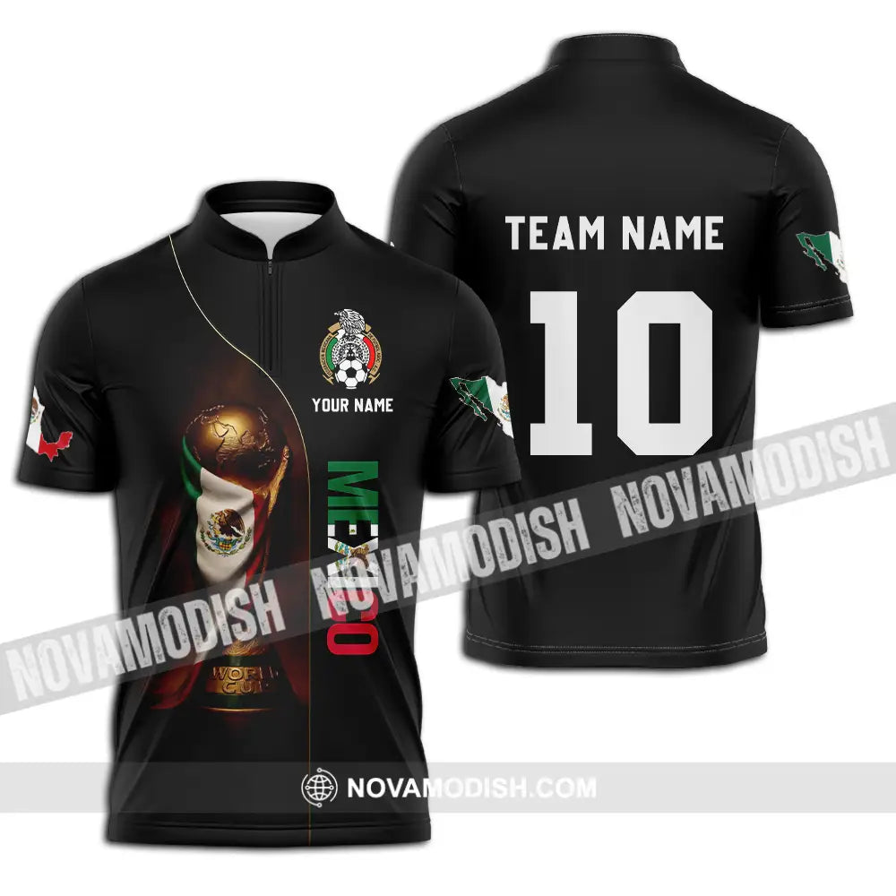 Unisex Shirt - Custom Mexico World Cup 3D Shirt Zipper Polo Shirt / S T-shirt