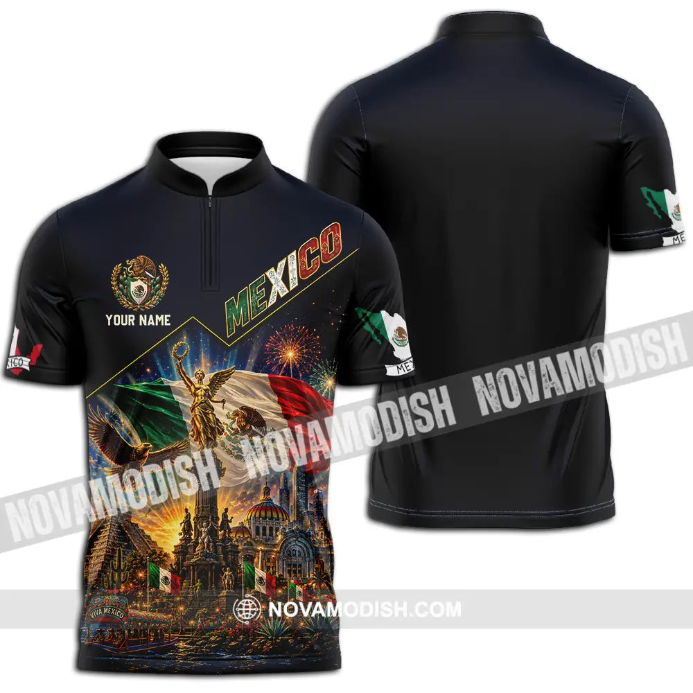 Unisex Shirt - Custom Mexico Shirt - Zipper Polo Shirt / S - T-shirt
