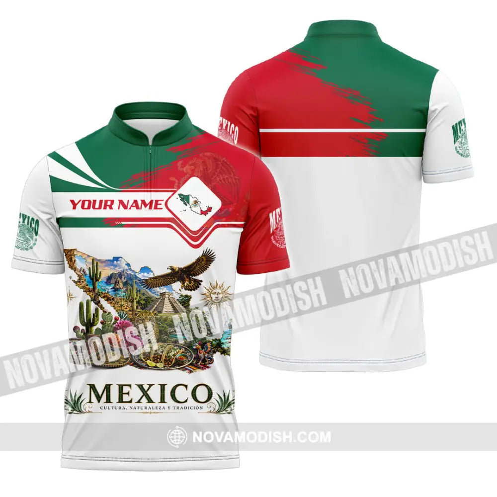 Unisex Shirt - Custom Mexico Shirt - Zipper Polo Shirt / S - T-shirt