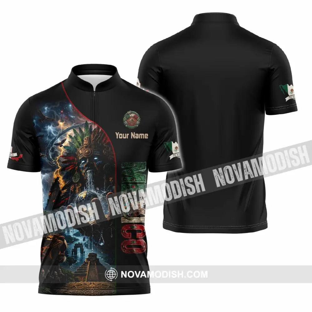 Unisex Shirt - Custom Mexico Shirt - Zipper Polo Shirt / S - T-shirt