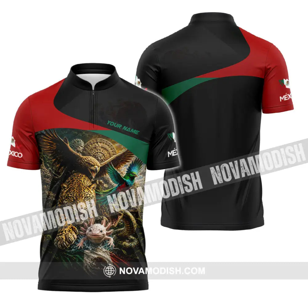 Unisex Shirt - Custom Mexico Shirt - Zipper Polo Shirt / S - T-shirt