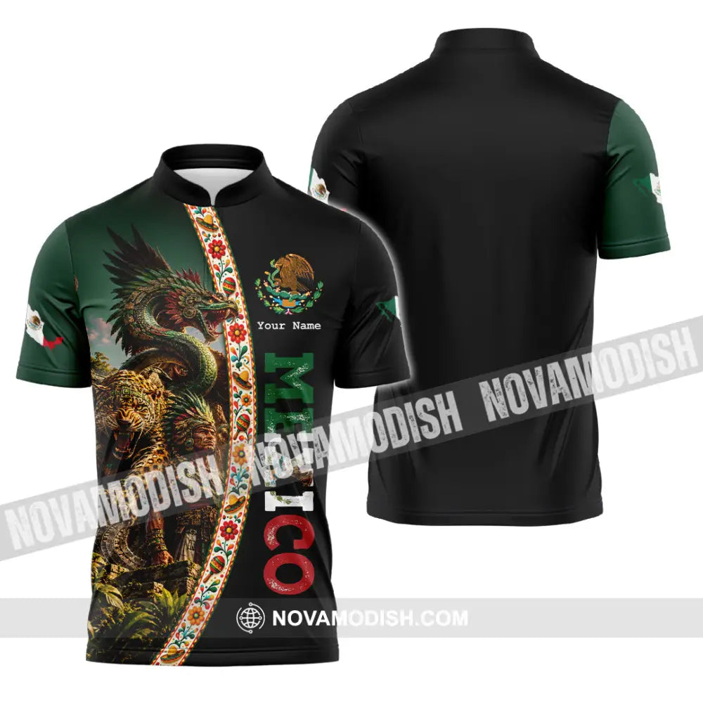 Unisex Shirt - Custom Mexico Shirt - Zipper Polo Shirt / S - T-shirt