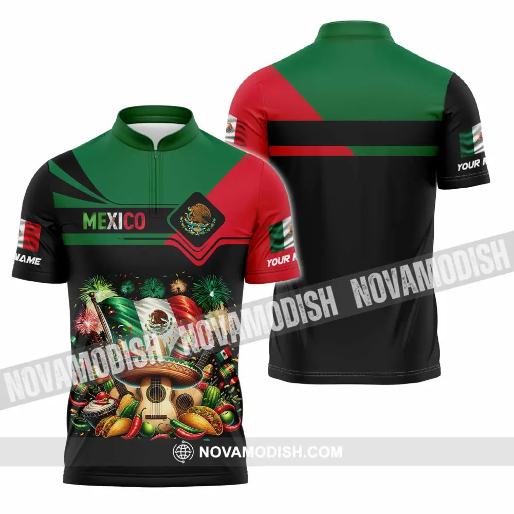 Unisex Shirt - Custom Mexico Shirt Zipper Polo Shirt / S T-shirt