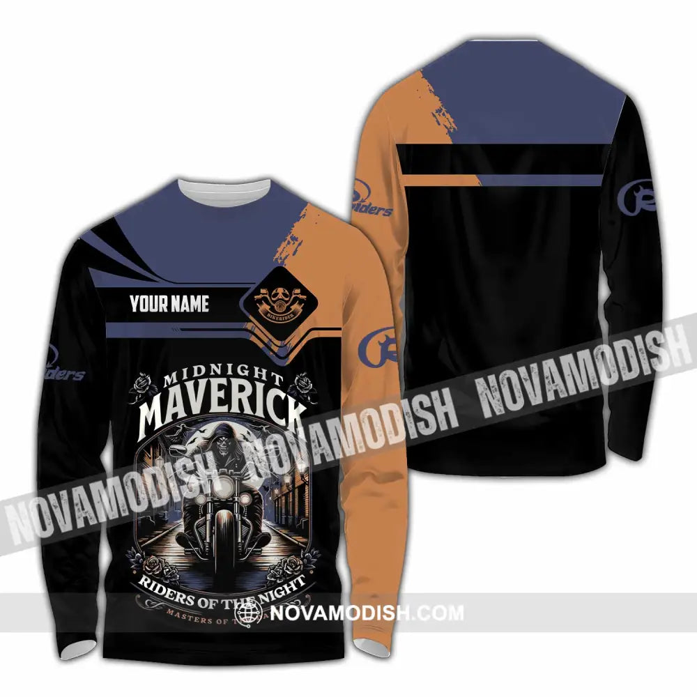 Unisex Shirt - Custom Midnight Maverick Riders Of The Night Shirt Long Sleeve Shirt / S T-shirt