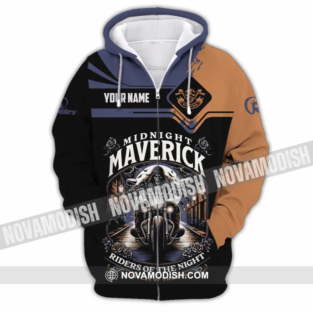 Unisex Shirt - Custom Midnight Maverick Riders Of The Night Shirt Zipper Hoodie / S T-shirt