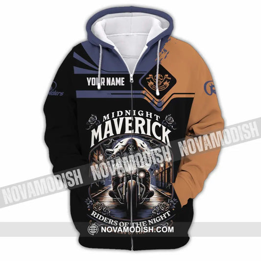 Unisex Shirt - Custom Midnight Maverick Riders Of The Night Shirt Zipper Hoodie / S T-shirt