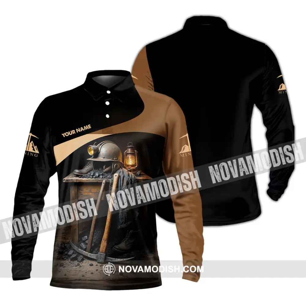 Unisex Shirt - Custom Mining Shirt - Long Sleeve Polo / S - T-shirt