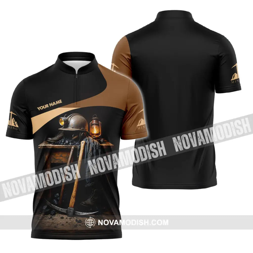 Unisex Shirt - Custom Mining Shirt - Zipper Polo Shirt / S - T-shirt