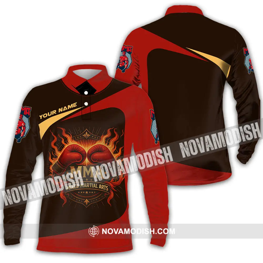 Unisex Shirt - Custom Mixed Martial Arts MMA Lover Shirt Long Sleeve Polo / S T-shirt