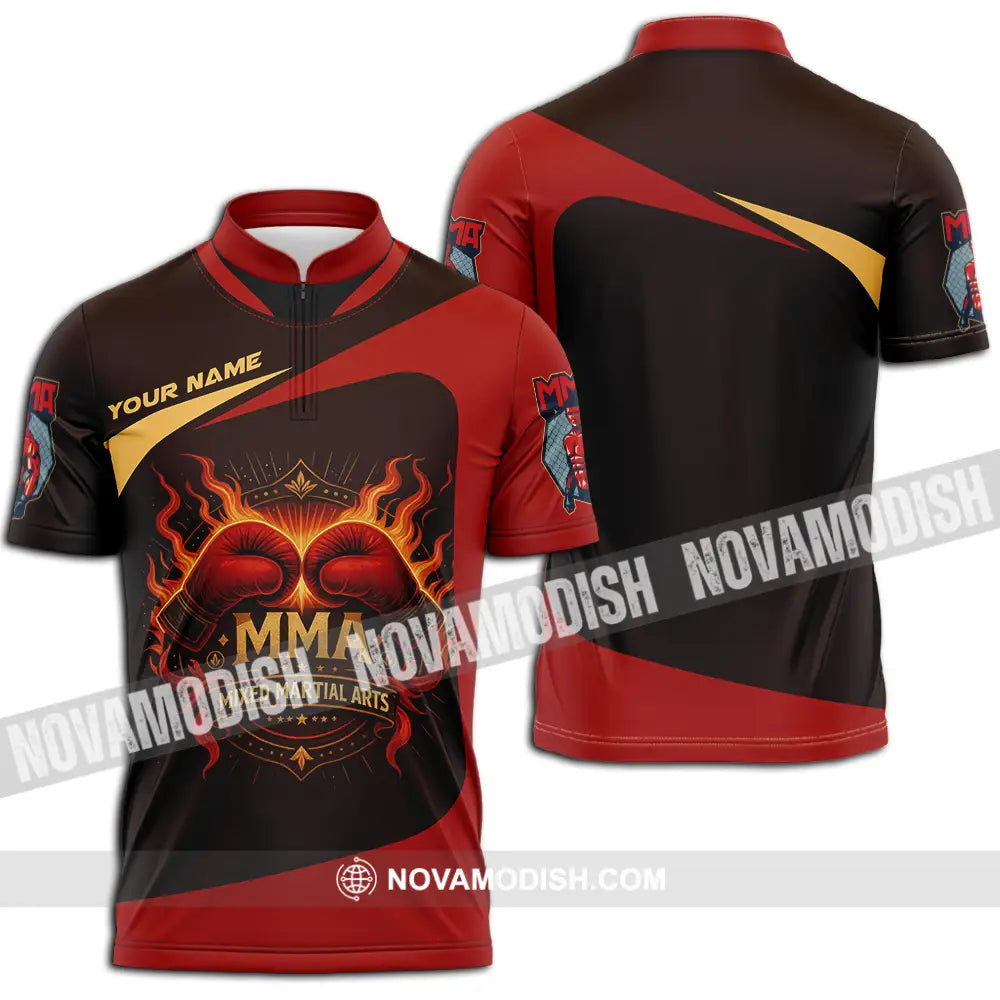 Unisex Shirt - Custom Mixed Martial Arts MMA Lover Shirt Zipper Polo Shirt / S T-shirt