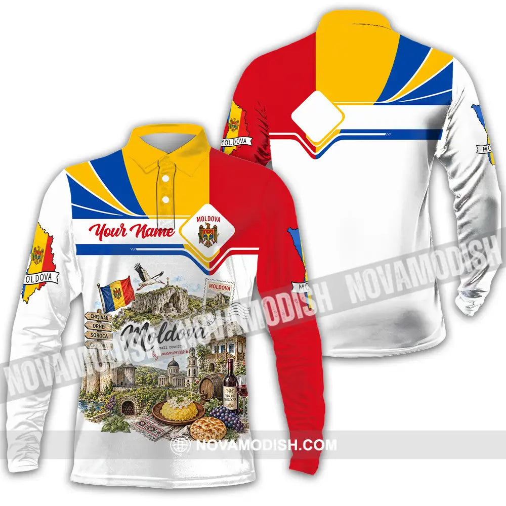 Unisex Shirt - Custom Moldova Shirt - Long Sleeve Polo / S - T-shirt