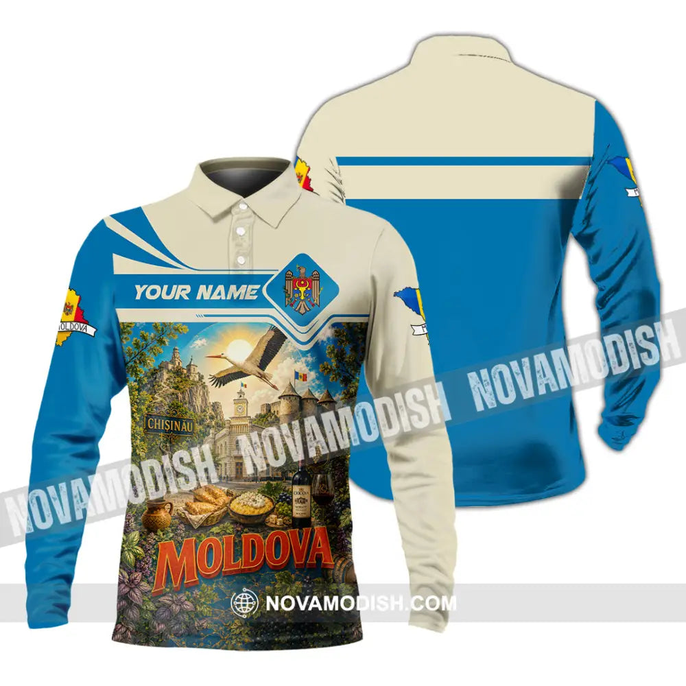 Unisex Shirt - Custom Moldova Shirt - Long Sleeve Polo / S - T-shirt