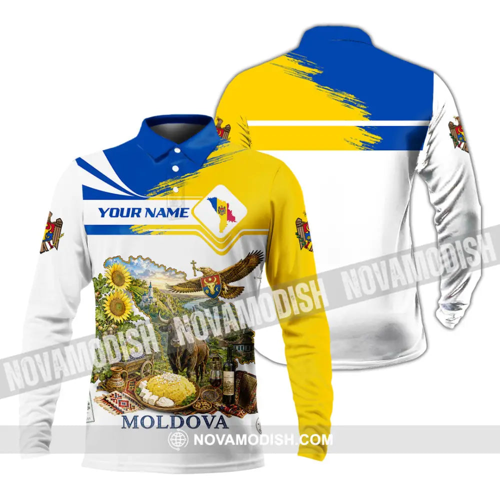 Unisex Shirt - Custom Moldova Shirt - Long Sleeve Polo / S - T-shirt