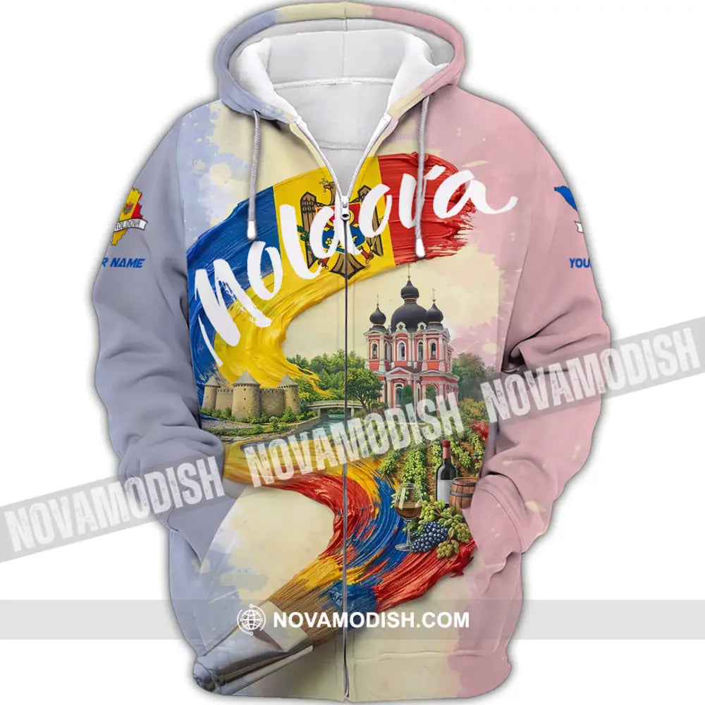 Unisex Shirt - Custom Moldova Shirt - Zipper Hoodie / S - T-shirt