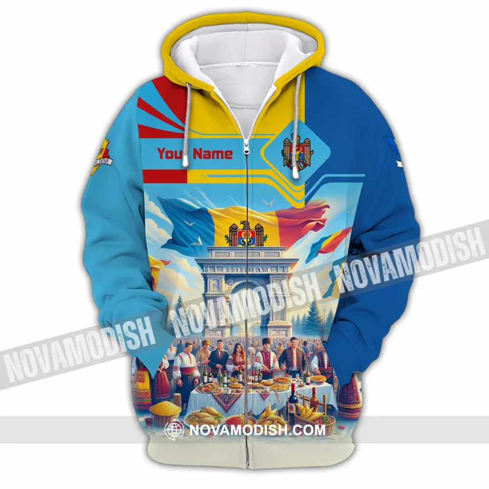 Unisex Shirt - Custom Moldova Shirt - Zipper Hoodie / S - T-shirt
