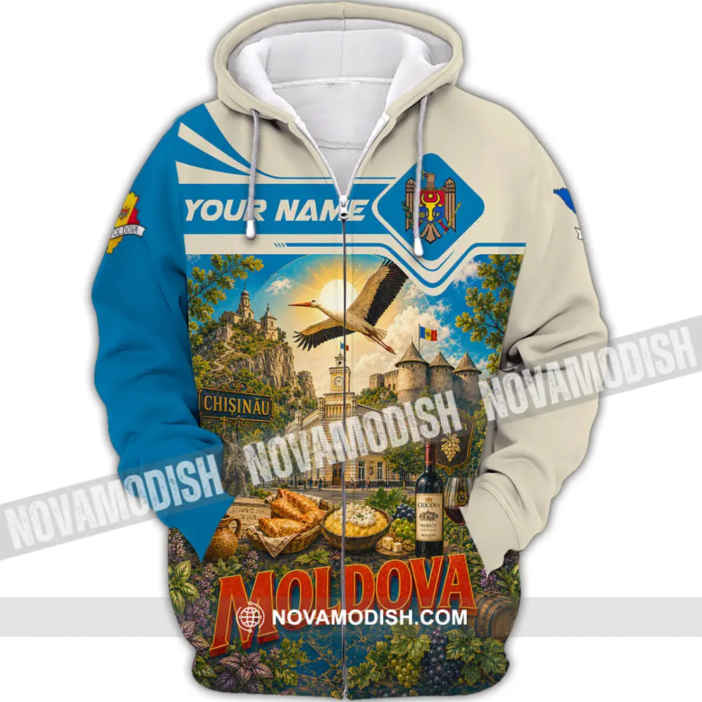 Unisex Shirt - Custom Moldova Shirt - Zipper Hoodie / S - T-shirt