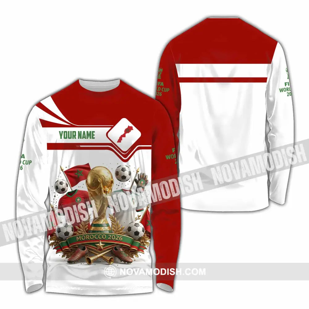 Unisex Shirt - Custom Morocco World Cup 2026 3D Shirt - Long Sleeve Shirt / S - T-shirt