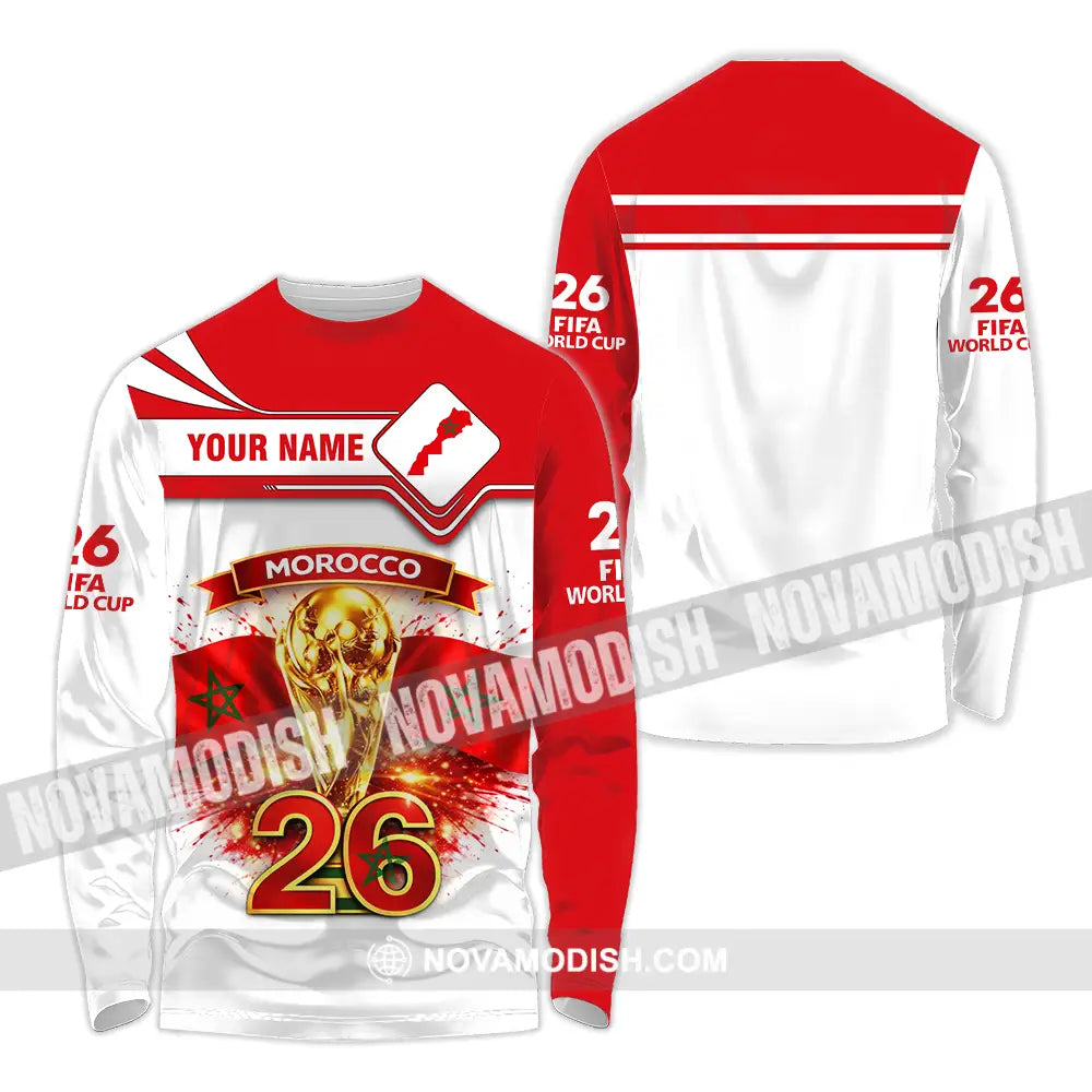 Unisex Shirt - Custom Morocco World Cup 2026 3D Shirt - Long Sleeve Shirt / S - T-shirt