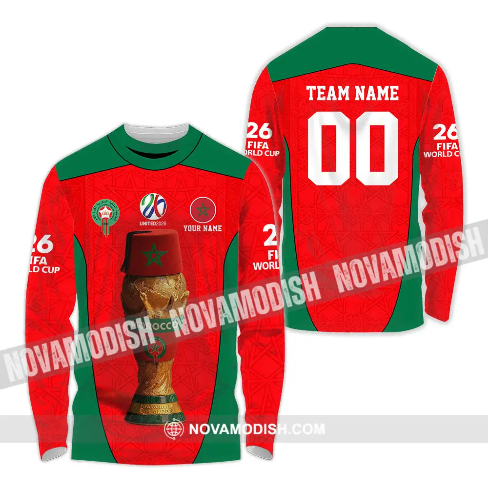 Unisex Shirt - Custom Morocco World Cup 2026 3D Shirt - Long Sleeve Shirt / S - T-shirt