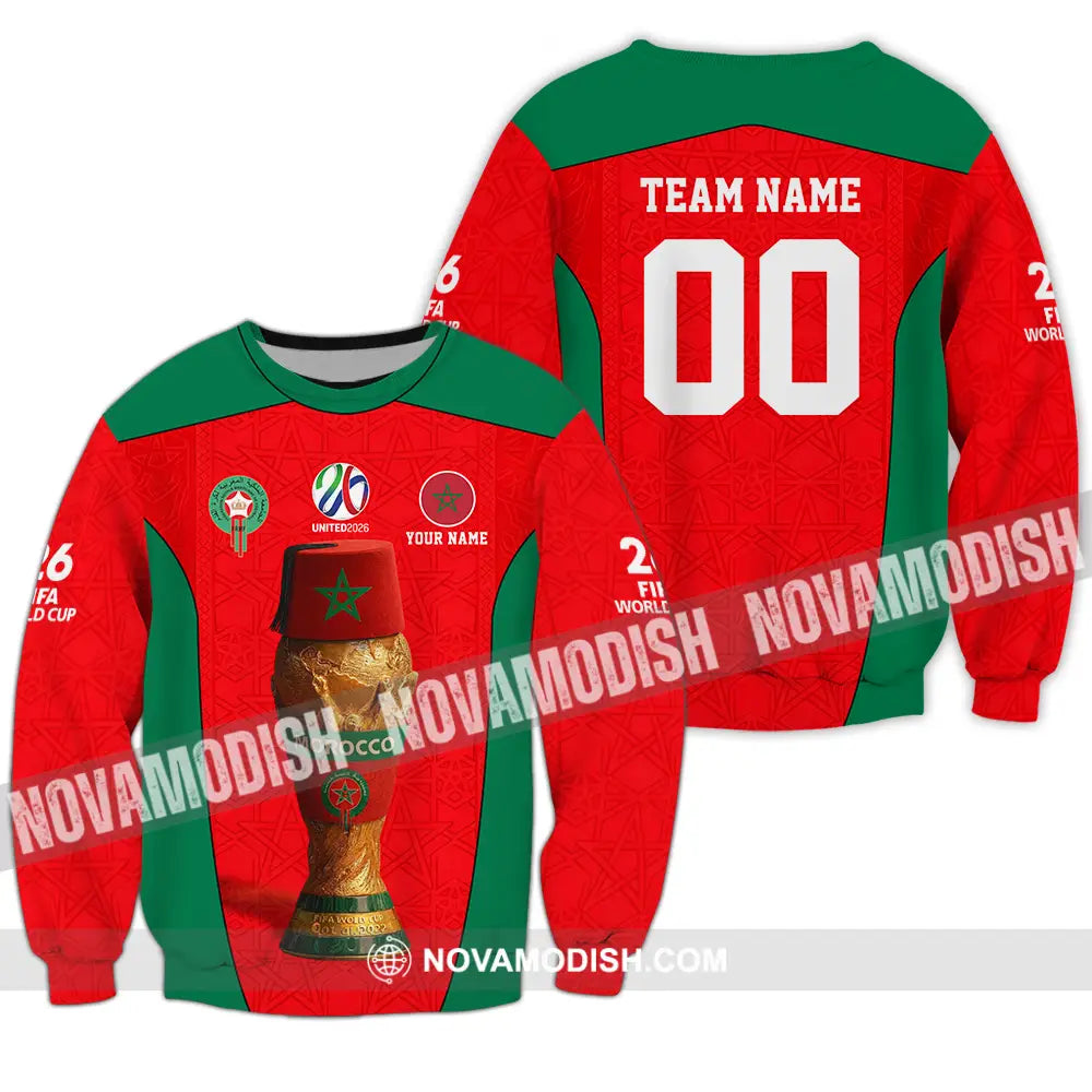 Unisex Shirt - Custom Morocco World Cup 2026 3D Shirt - Long Sleeve / S - T-shirt