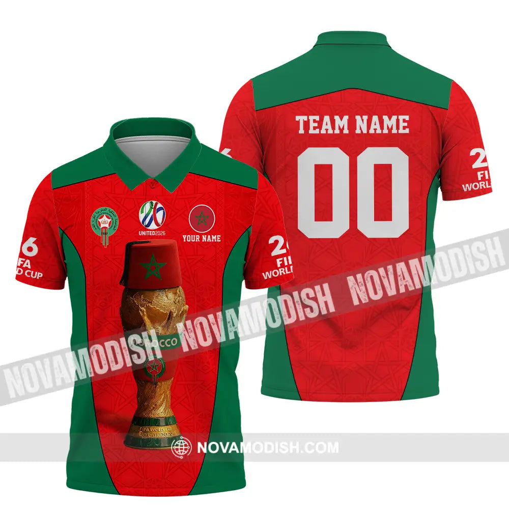 Unisex Shirt - Custom Morocco World Cup 2026 3D Shirt - Polo Shirt / S - T-shirt